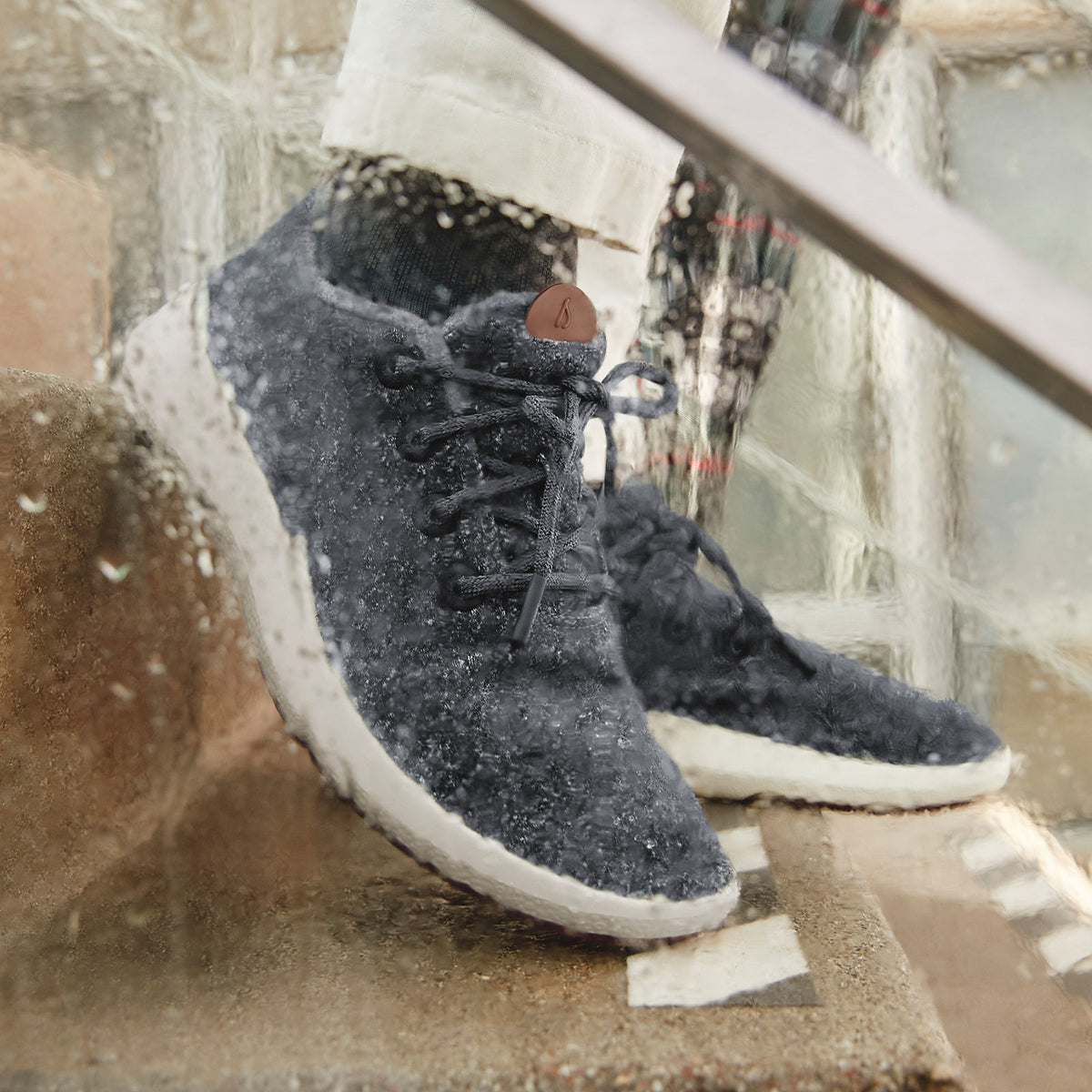 Men's Wool Runner Mizzles - Dark Grey (Natural White Sole) - Image 2