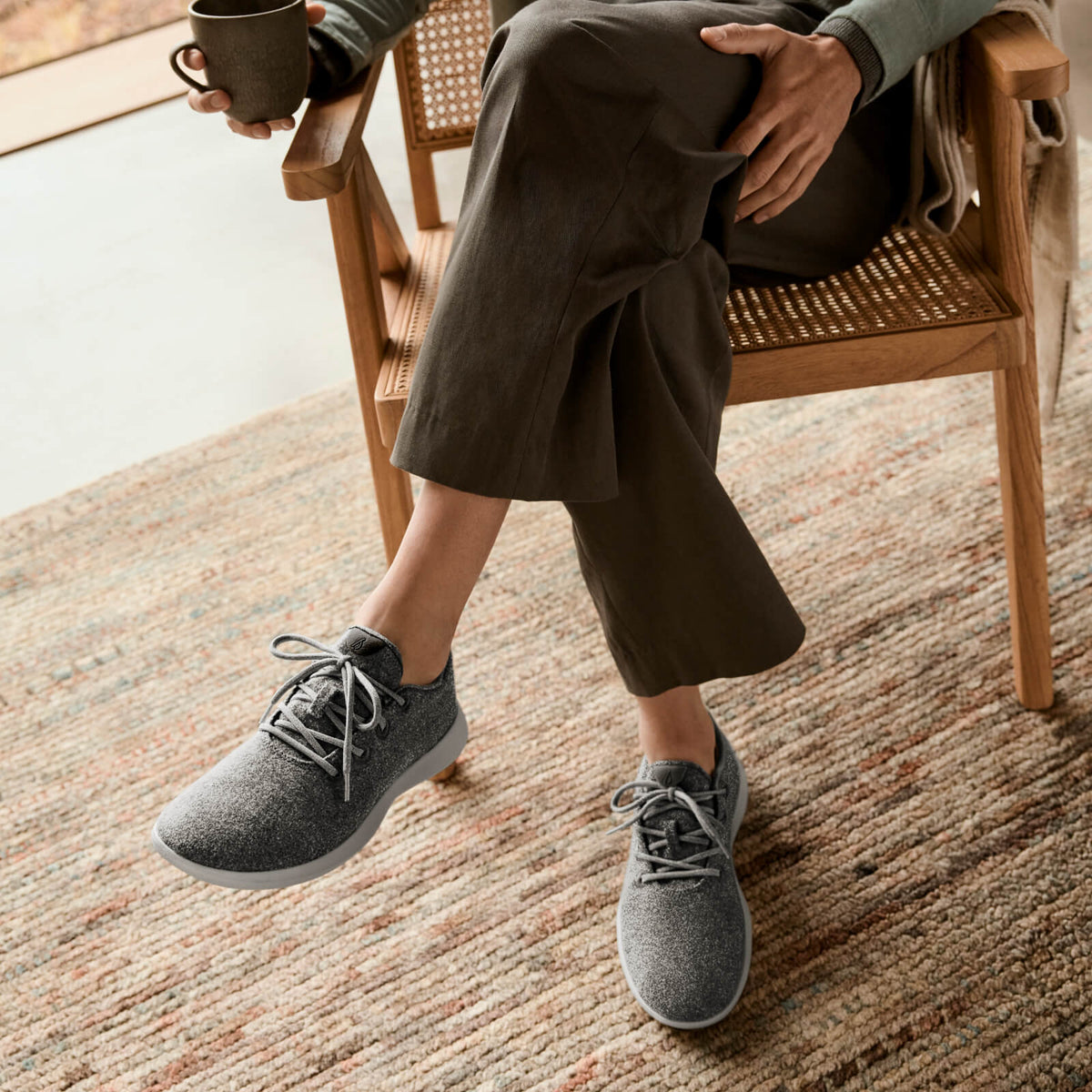 Men's Wool Runners - Dapple Grey (Natural Black Sole) - Image 2