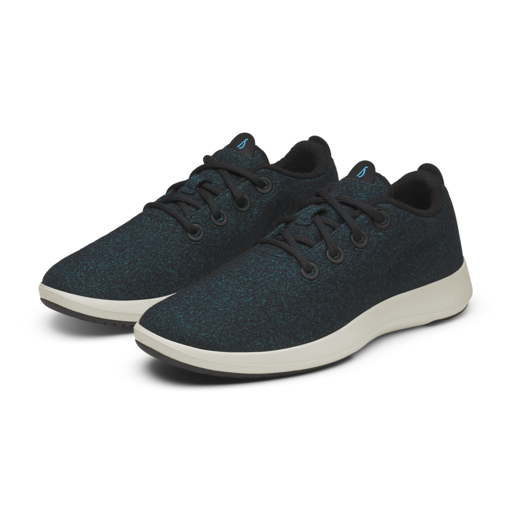 Women's Wool Runner Mizzle - Natural Black/Chasm Teal (Stony Cream Sole) - Image 5